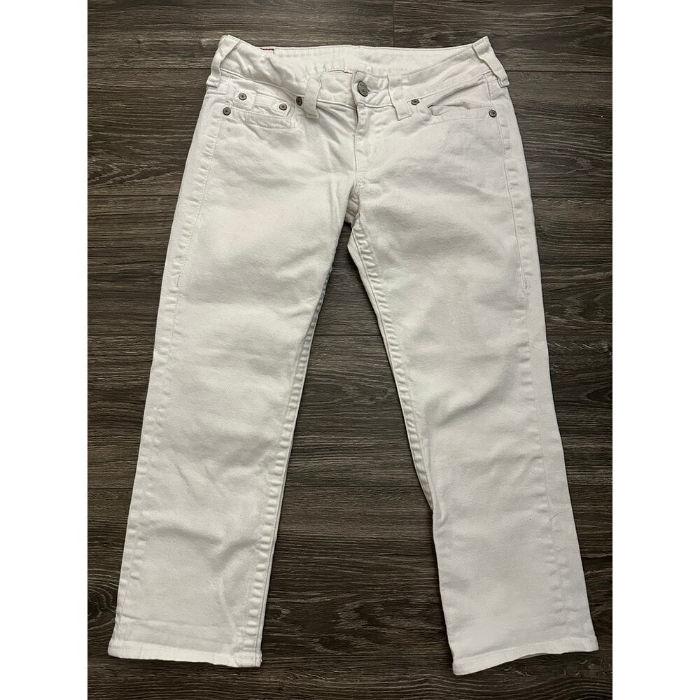 True Religion Cropped White Lizzy Jeans Size 31 but fit like ... 29?